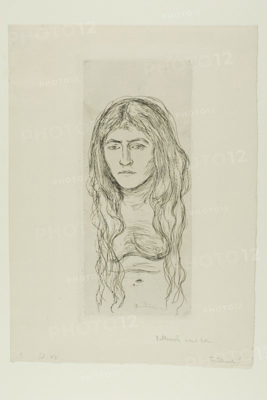 Woman with Long Hair, 1896. Creator: Edvard Munch.