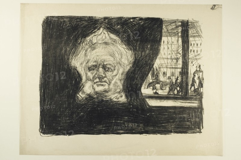 Henrik Ibsen at the Grand Café, 1902. Creator: Edvard Munch.
