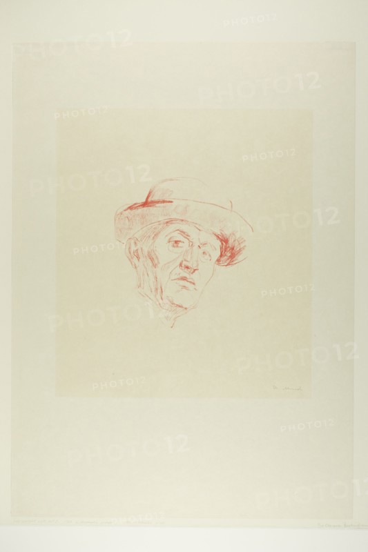 Self-Portrait with Hat I, 1927. Creator: Edvard Munch.