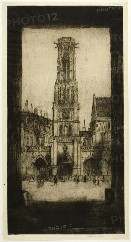 Saint Germain l'Auxerrois, plate two from the Paris Set, 1904. Creator: David Young Cameron.