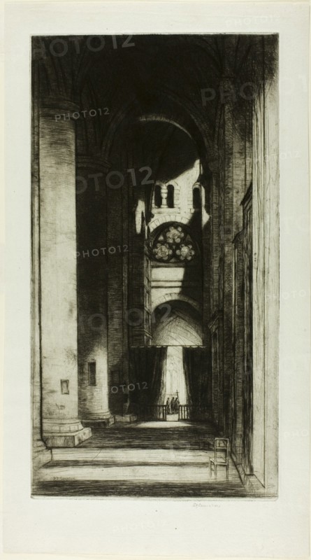 Tewkesbury Abbey, 1915. Creator: David Young Cameron.