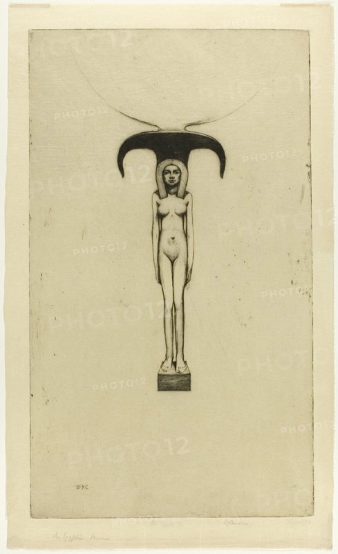 An Egyptian Mirror, 1909. Creator: David Young Cameron.