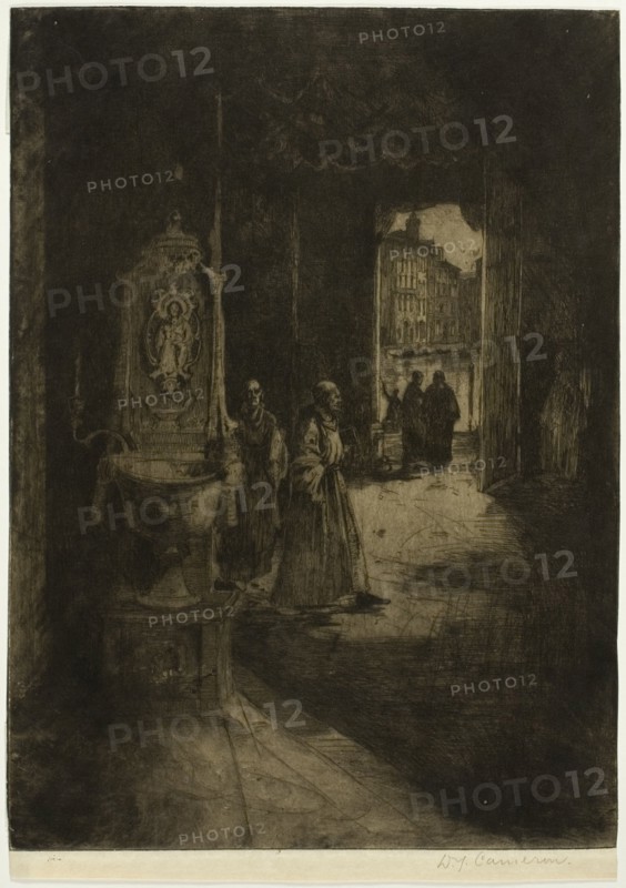 Church Interior, Venice, plate sixteen from the North Italian Set, 1896. Creator: David Young Cameron.