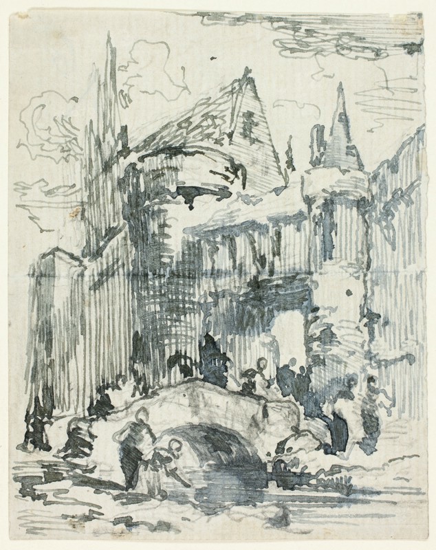 Town Bridge and Portal, 1820/39. Creator: William Leighton Leitch.