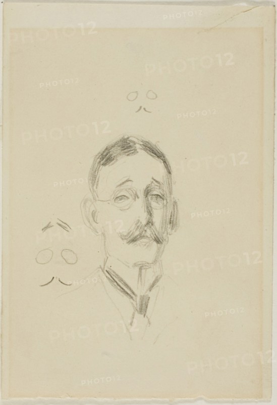 Head of a Man with Glasses with Two Sketches, n.d. Creator: Anders Leonard Zorn.