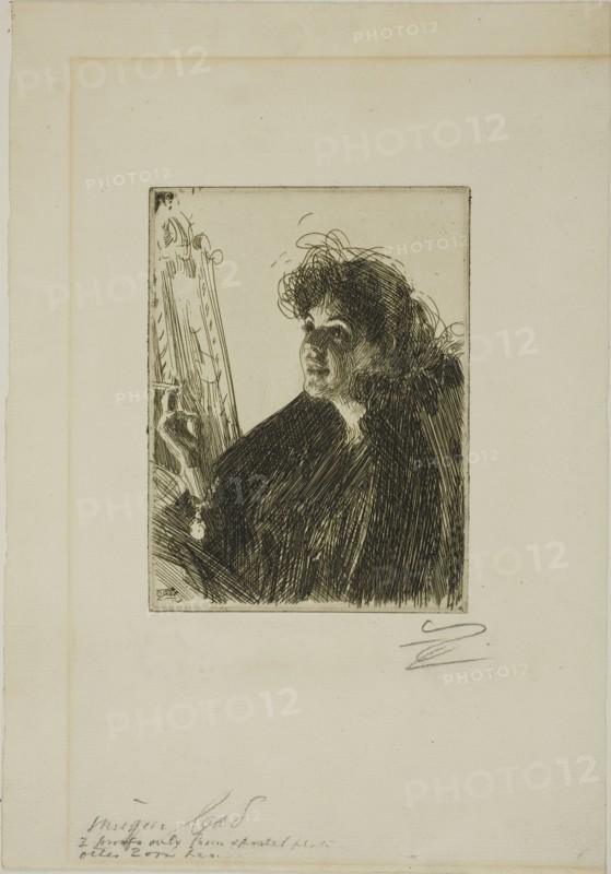 Girl with a Cigarette I, 1891. Creator: Anders Leonard Zorn.