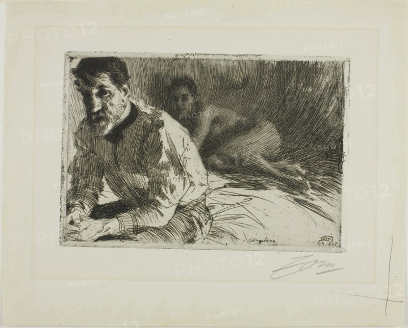 Augustus Saint-Gaudens II (Saint-Gaudens and His Model), 1897. Creator: Anders Leonard Zorn.