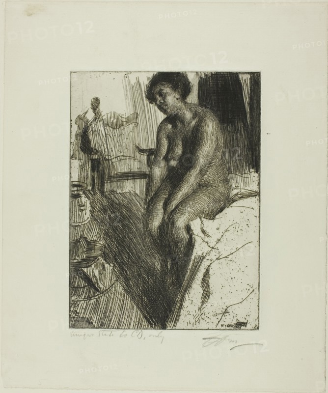 Sitting Negress, 1901. Creator: Anders Leonard Zorn.
