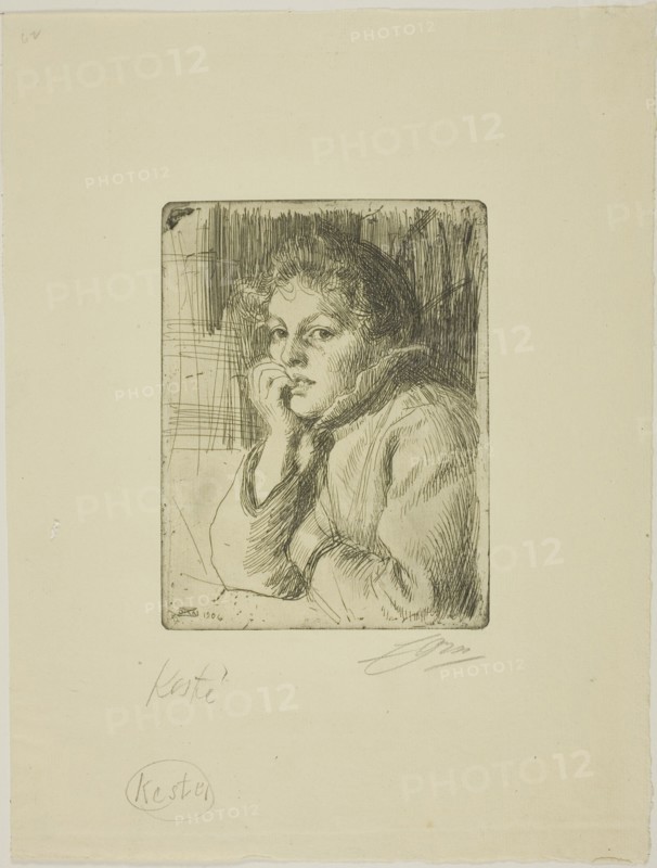 Kesti, a Mora Peasant, 1906. Creator: Anders Leonard Zorn.