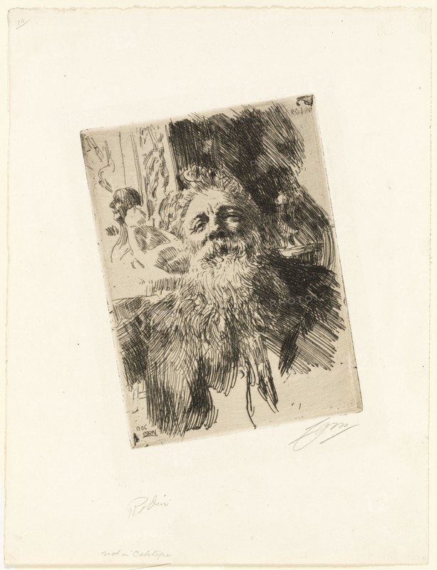 Auguste Rodin, 1906. Creator: Anders Leonard Zorn.