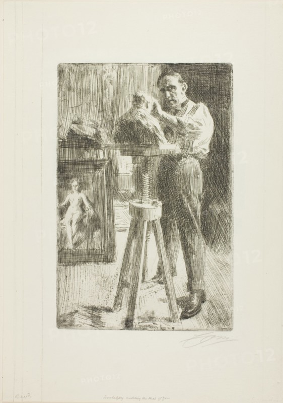 Prince Paul Troubetzkoy I (Whole length), 1908. Creator: Anders Leonard Zorn.