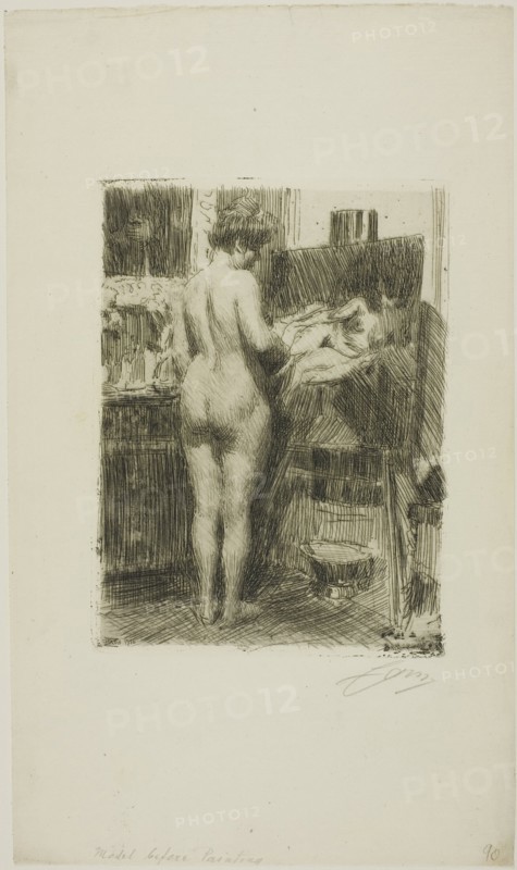Model before Picture, 1910. Creator: Anders Leonard Zorn.