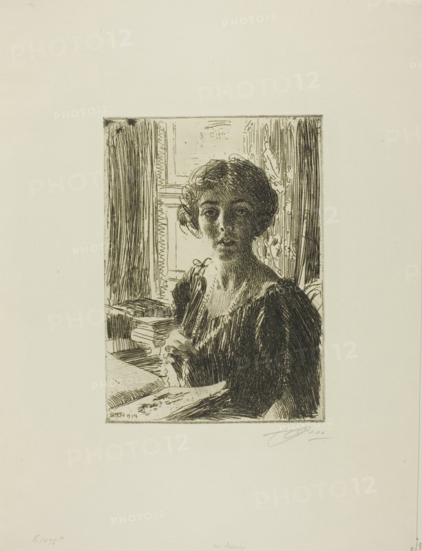 The Crown-Princess Margaret of Sweden, 1914. Creator: Anders Leonard Zorn.