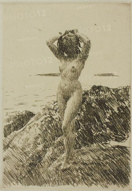 Hårtång (Seaweed-wreath), 1914. Creator: Anders Leonard Zorn.