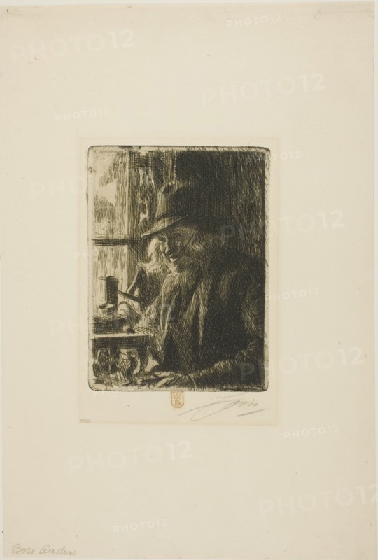 Bosl Anders, Clockmaker at Mora, 1907. Creator: Anders Leonard Zorn.