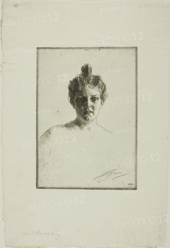 Mrs. Runeberg, 1900. Creator: Anders Leonard Zorn.