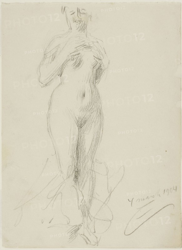 Standing Female Nude, 1904. Creator: Anders Leonard Zorn.