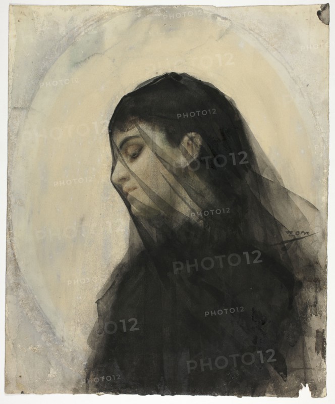 Head of a Veiled Woman, n.d. Creator: Anders Leonard Zorn.
