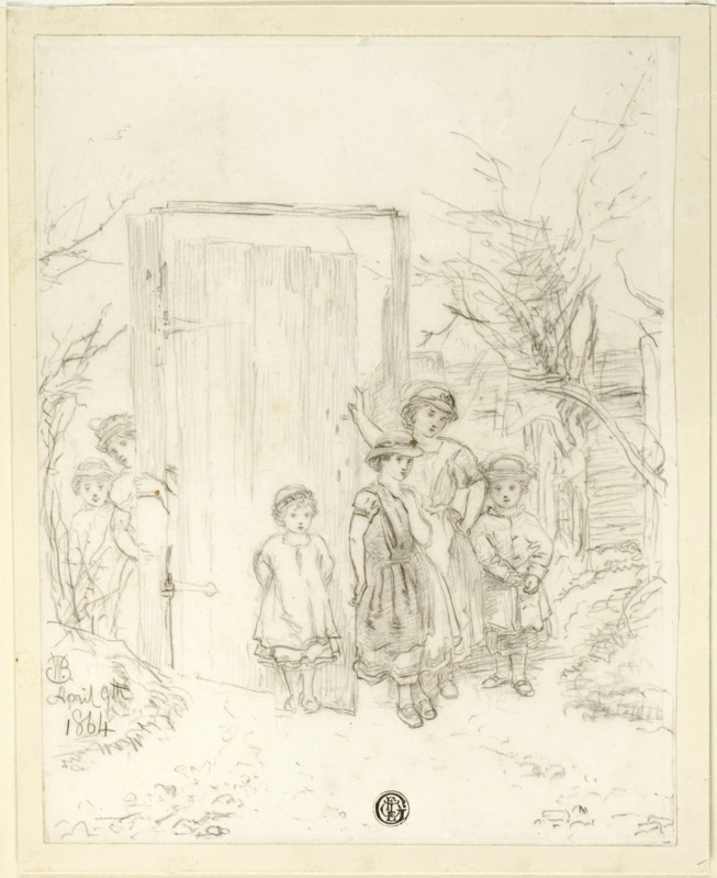 Children by a Door, 1864/99. Creator: Unknown.