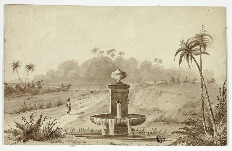 Fountain in Oasis, n.d. Creator: Unknown.