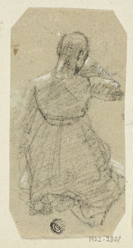 Female Figure Kneeling, Seen from Behind, n.d. Creator: Unknown.