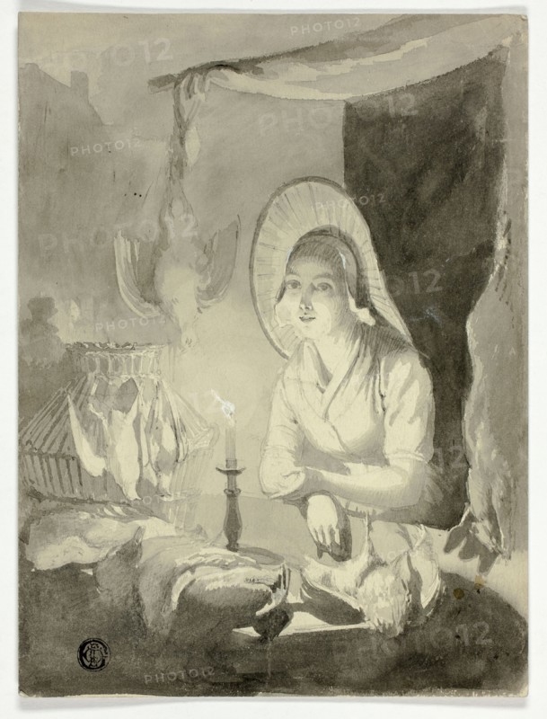 Woman Dressing Fowl, n.d. Creator: Unknown.