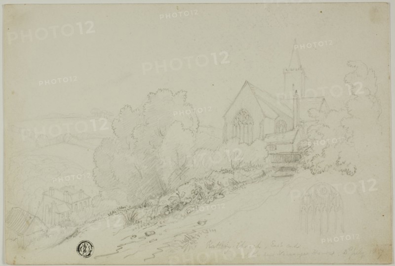 Rattery Church, East End and the new Vicarage House, n.d. Creator: Unknown.