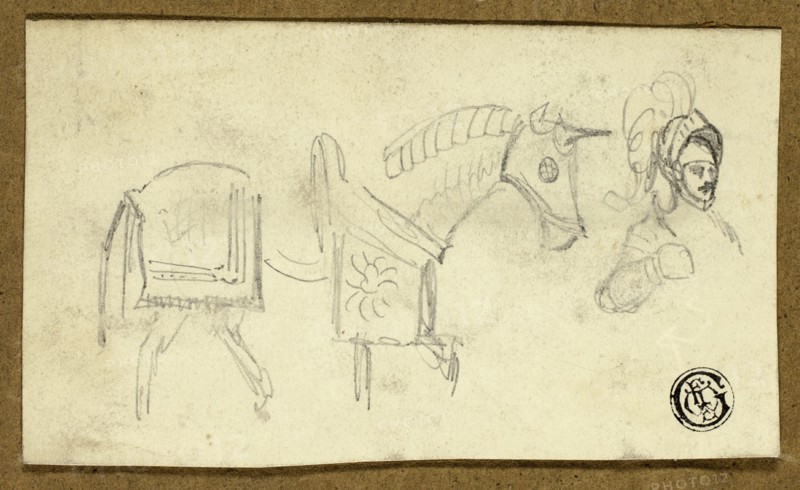 Horse and Man in Armour, n.d. Creator: Unknown.