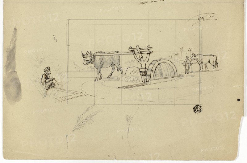 Ox Working on a Treadmill, n.d. Creator: Unknown.