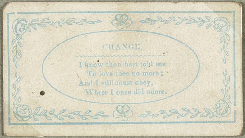 Change (valentine), c.1830. Creator: Unknown.