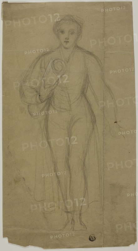 Standing Woman Carrying Rolled-Up Paper, n.d. Creator: Unknown.