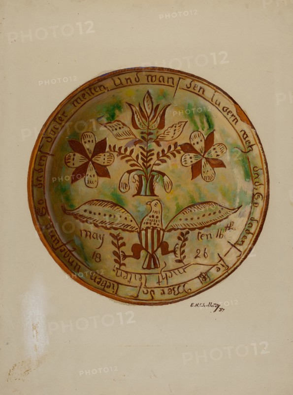 Pa. German Plate, 1937. Creator: Eugene Shellady.