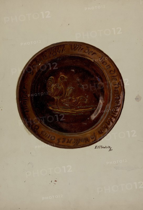 Pa. German Plate, 1937. Creator: Eugene Shellady.