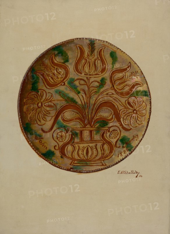 Pa. German Plate, 1936. Creator: Eugene Shellady.