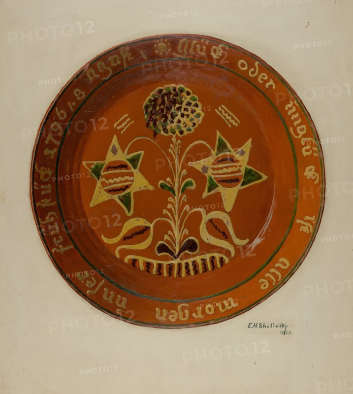 Pennsylvania German Dish, c. 1938. Creator: Eugene Shellady.