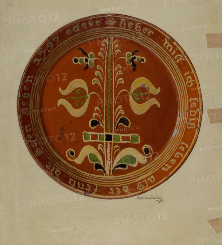 Pennsylvania German Plate, 1938. Creator: Eugene Shellady.