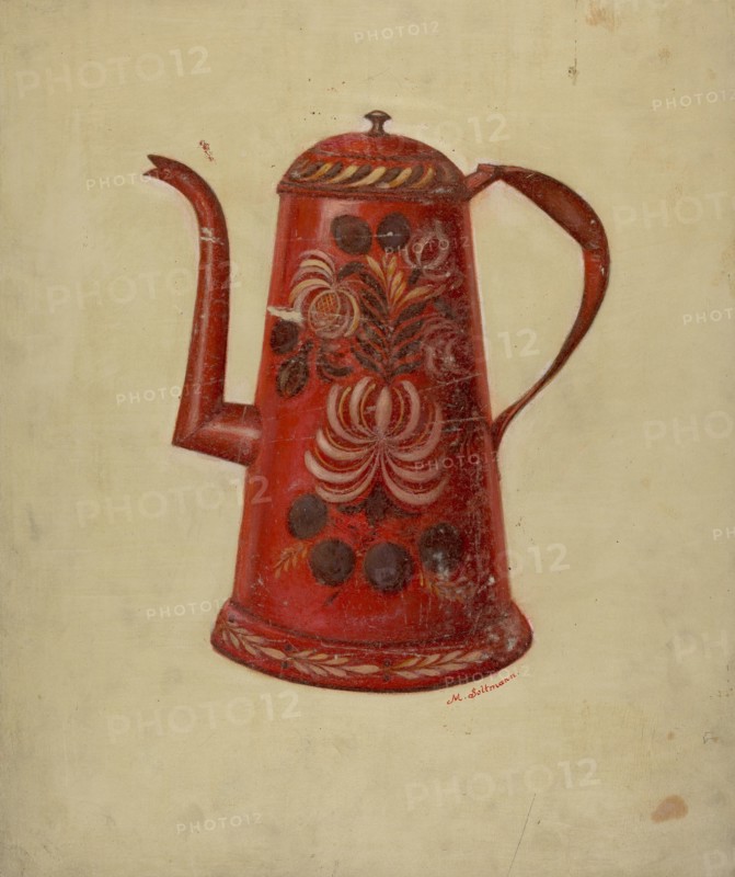 Toleware Coffee Pot, c. 1936. Creator: Max Soltmann.