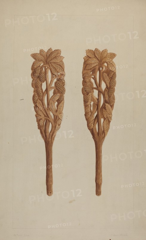 Wood Carving, 1935/1942. Creator: Eldon Allen.