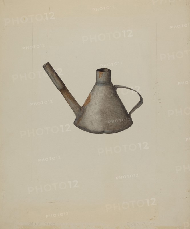 Tin Lamp, c. 1938. Creator: Eldon Allen.