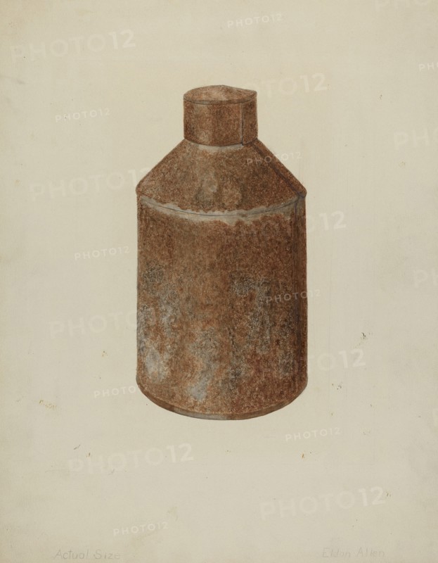 Tin Tea Caddy, c. 1938. Creator: Eldon Allen.