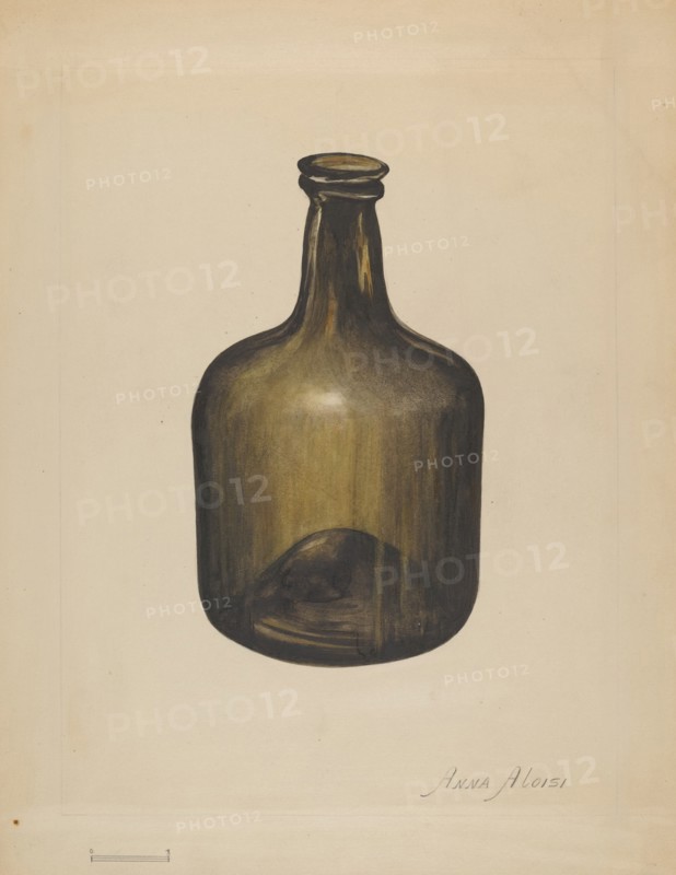 Wine or Spirits Bottle, c. 1936. Creator: Anna Aloisi.