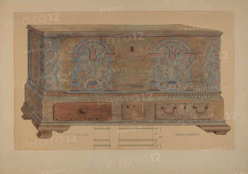 Pa. German Chest, 1935/1942. Creator: Elmer G Anderson.