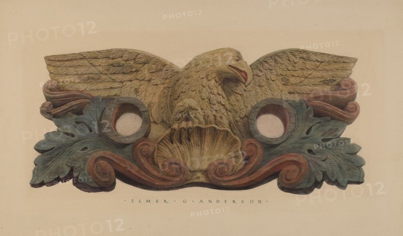 Hoseholder with Fire Company Insignia, 1935/1942. Creator: Elmer G Anderson.