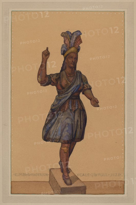 Cigar Store Indian, c. 1936. Creator: Elmer G Anderson.