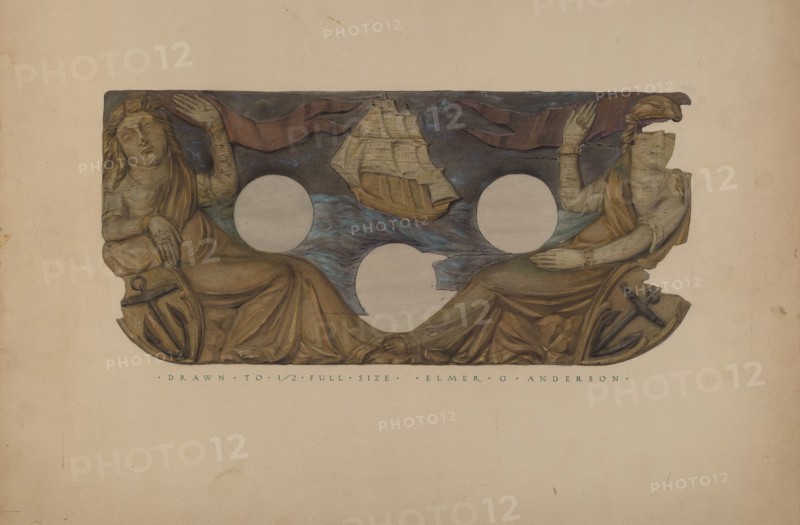Side Panel of a Fire Engine, c. 1938. Creator: Elmer G Anderson.