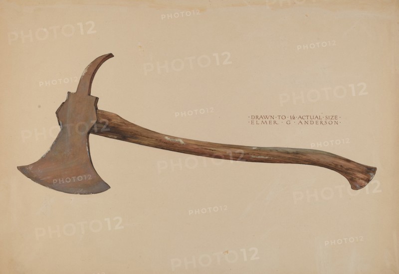 Fireman's Axe, c. 1937. Creator: Elmer G Anderson.