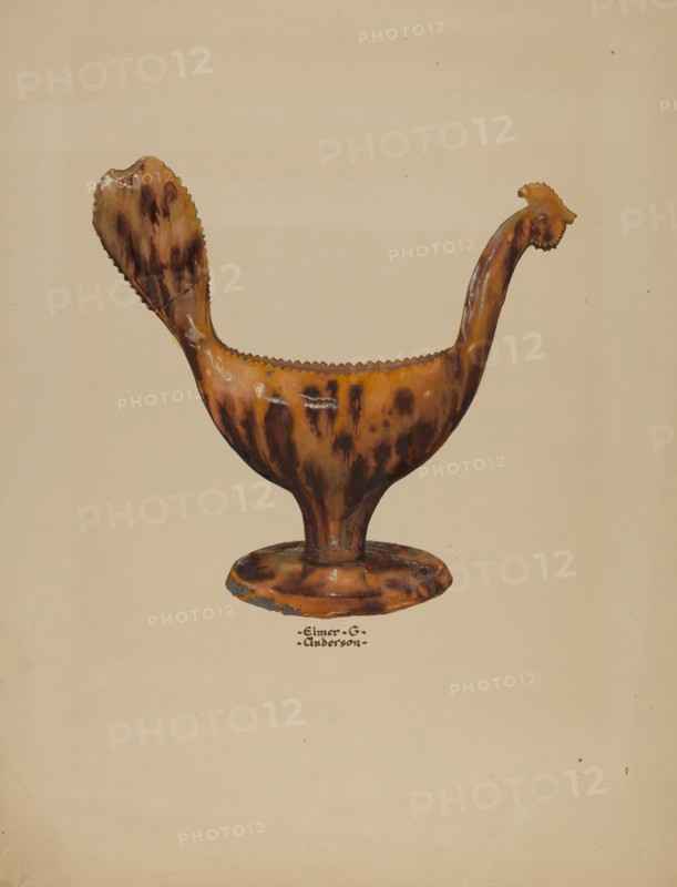 Pa. German Gravy Boat, c. 1938. Creator: Elmer G Anderson.