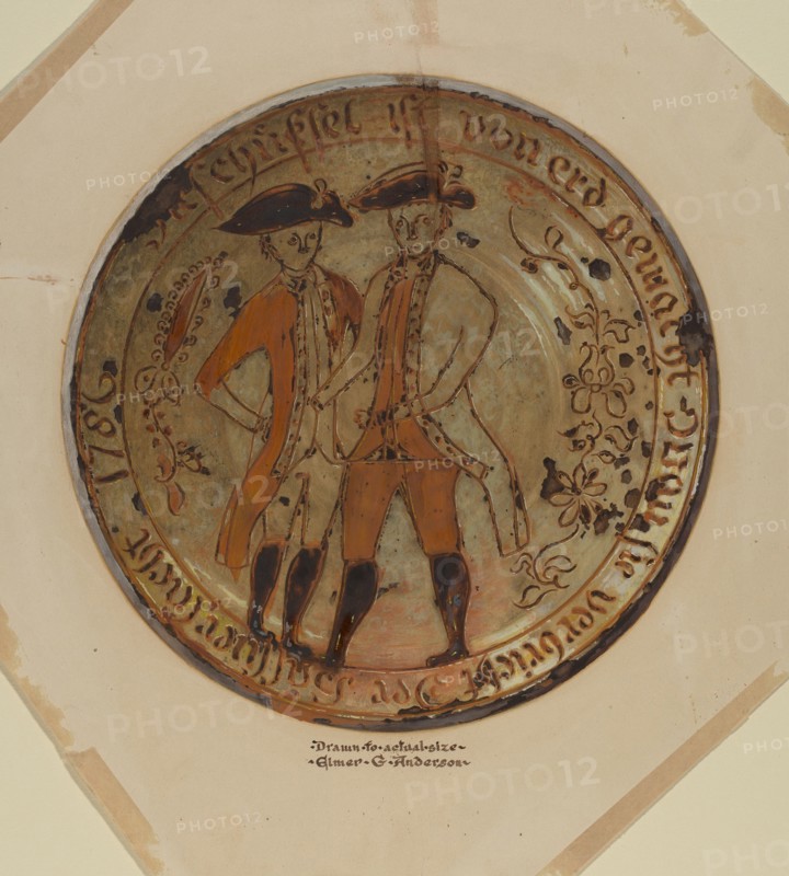 Pa. German Pie Plate, c. 1937. Creator: Elmer G Anderson.