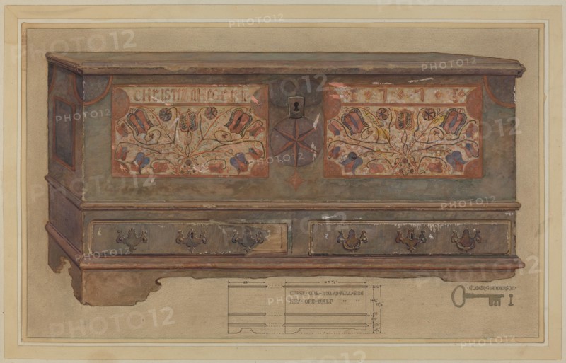 Pa. German Chest, c. 1936. Creator: Elmer G Anderson.