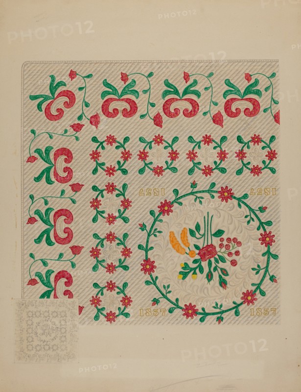 Dated Quilt, c. 1938. Creator: Therkel Anderson.